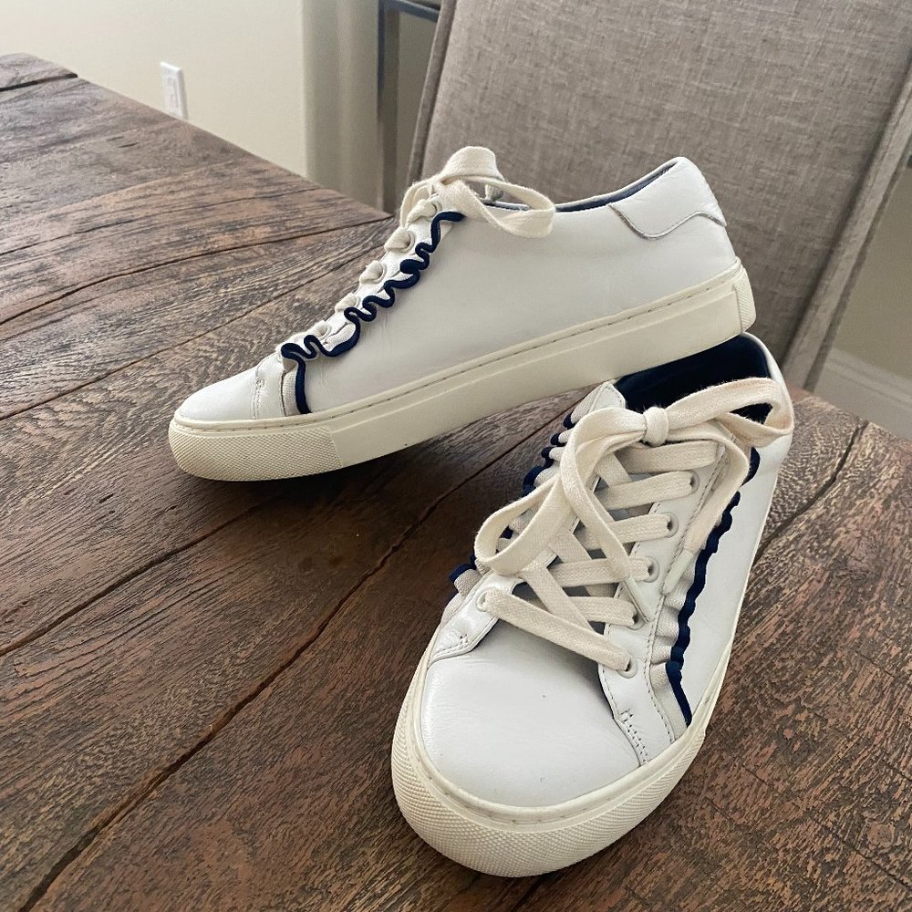 Tory Burch Blue Ruffle Sneakers